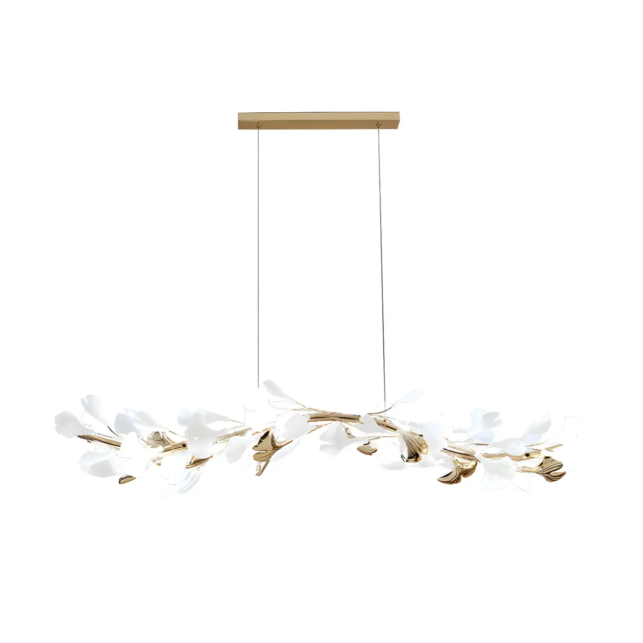 Adjustable Modern White 8-Light Leaf Island Light  Image - 5 | homeyfad