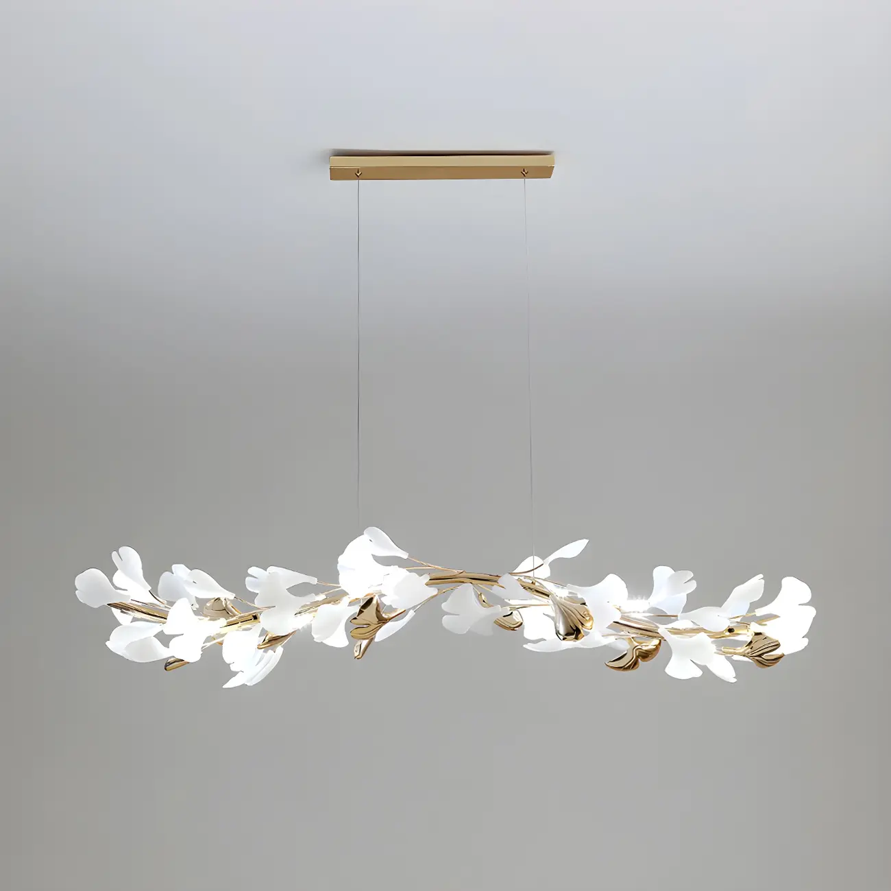 Adjustable Modern White 8-Light Leaf Island Light  Image - 7 | homeyfad