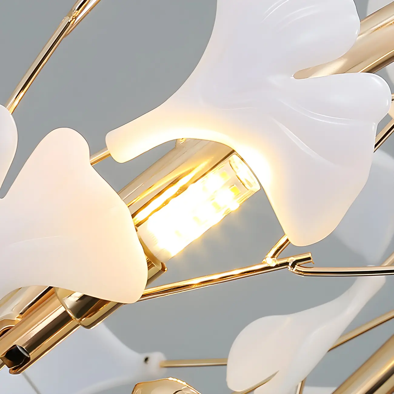 Adjustable Modern White 8-Light Leaf Island Light  Image - 10 | homeyfad