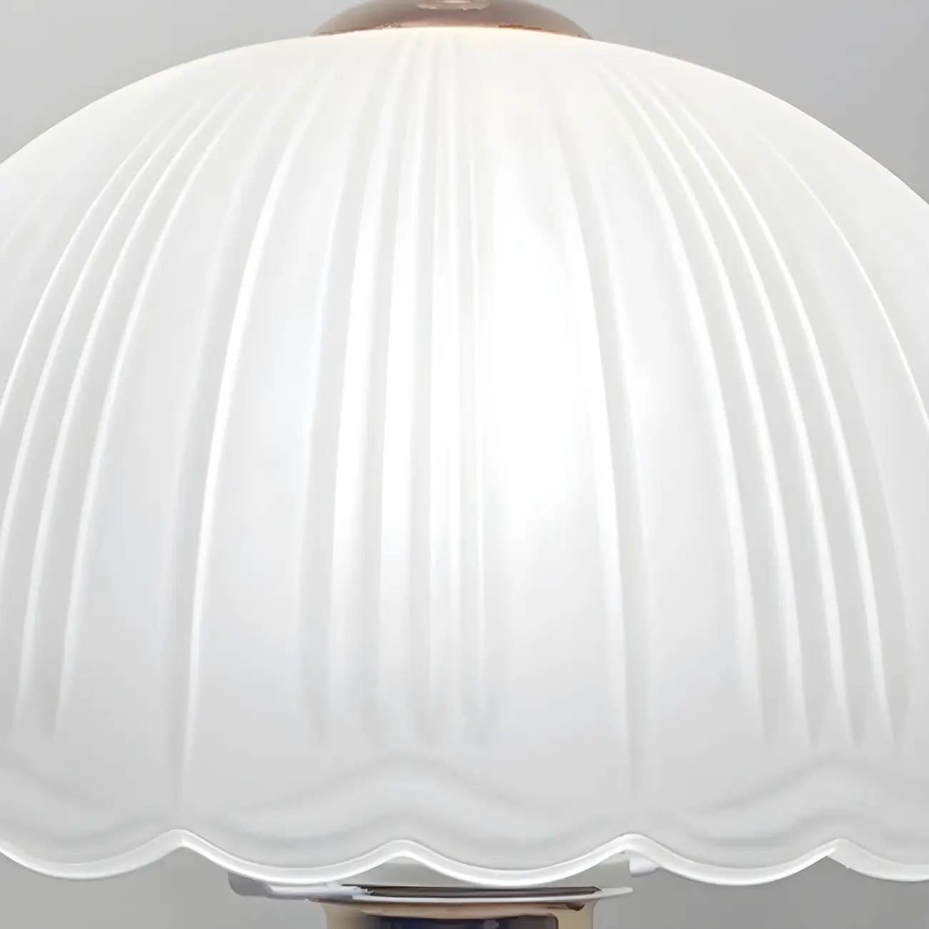 Elegant White Glass Metal Umbrella-Shaped Table Lamp Image - 9 | homeyfad