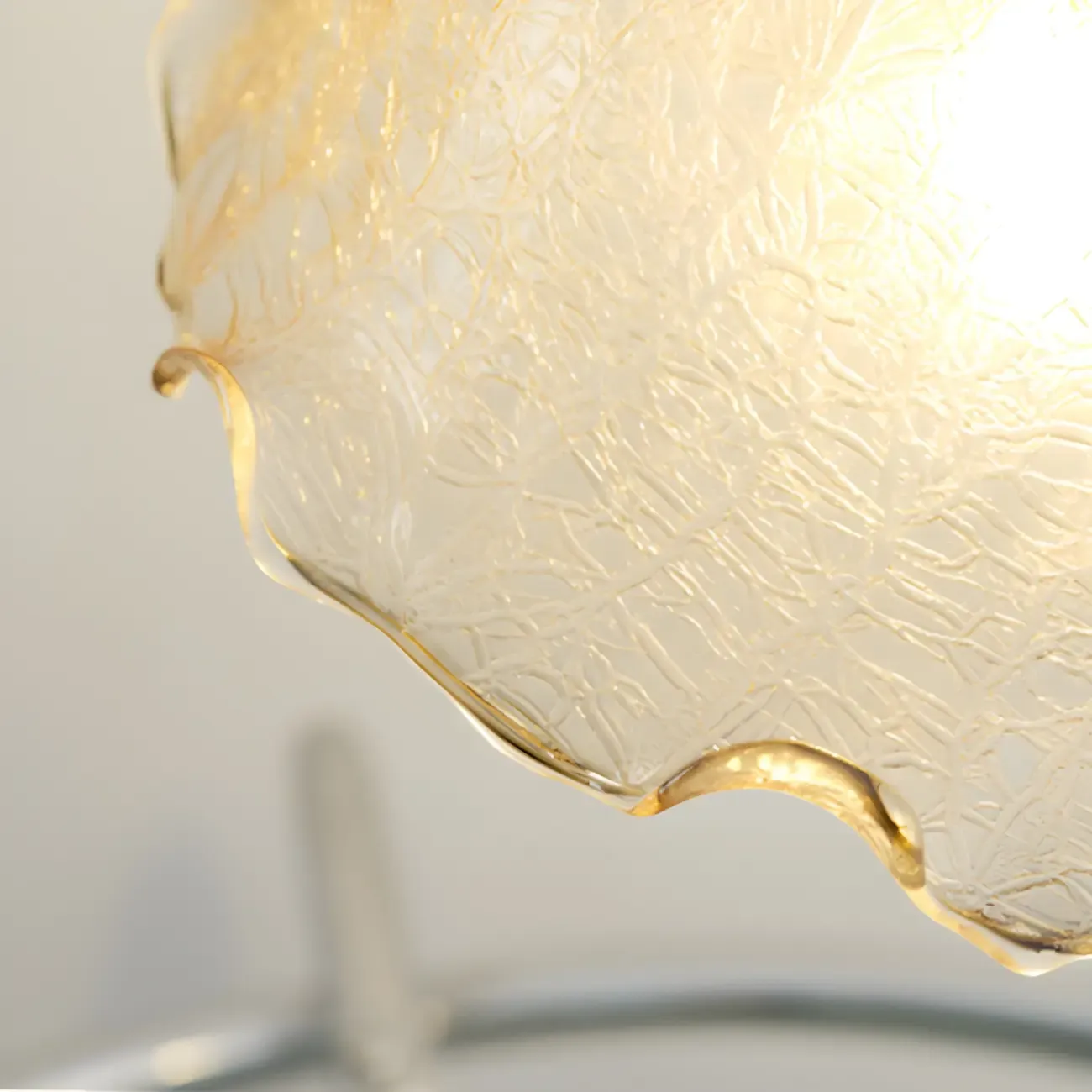 Exquisite Brown Glass Curved Arm Flower Shaped Table Lamp Image - 3