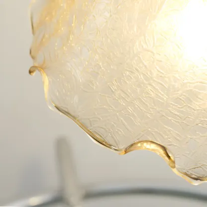 Exquisite Brown Glass Curved Arm Flower Shaped Table Lamp Image - 3