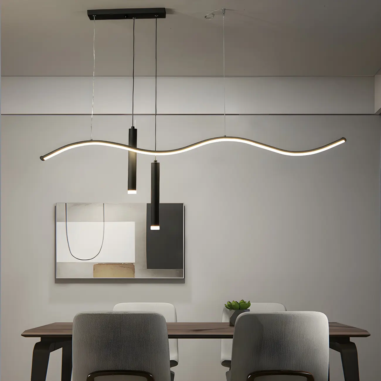 Adjustable Modern LED Linear Pendant Light Image - 1 | homeyfad