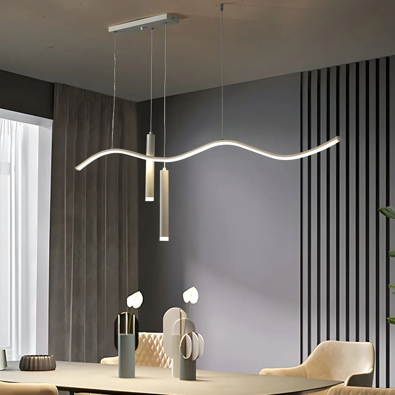 Adjustable Modern LED Linear Pendant Light Image - 2 | homeyfad