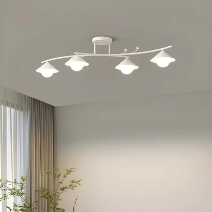 Sleek Modern White Metal Island Pendant Light Image - 2