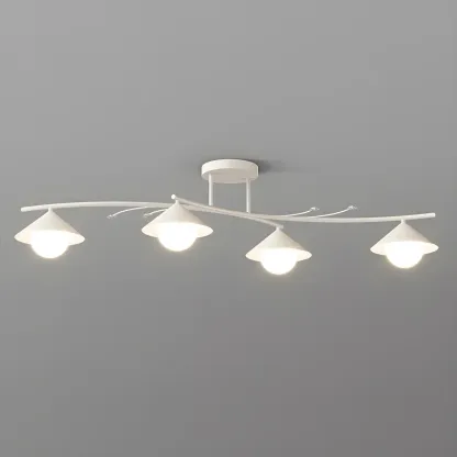 Sleek Modern White Metal Island Pendant Light Image - 3