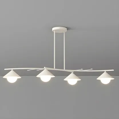 Sleek Modern White Metal Island Pendant Light Image - 4