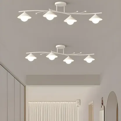 Sleek Modern White Metal Island Pendant Light Image - 1