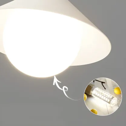 Sleek Modern White Metal Island Pendant Light Image - 11