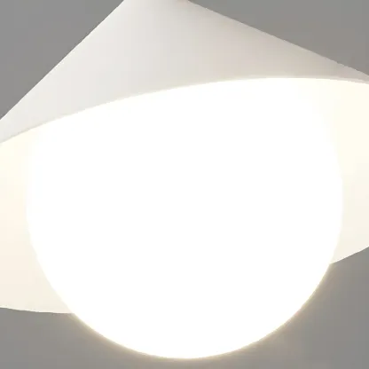 Sleek Modern White Metal Island Pendant Light Image - 12