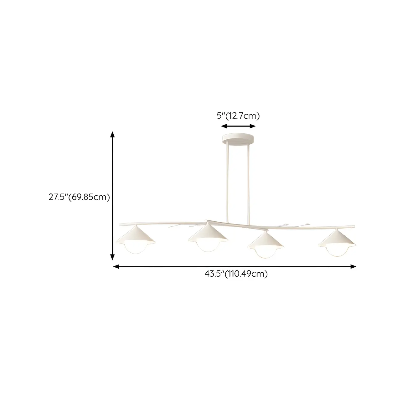 Sleek Modern White Metal Island Pendant Light Image - 15 | homeyfad