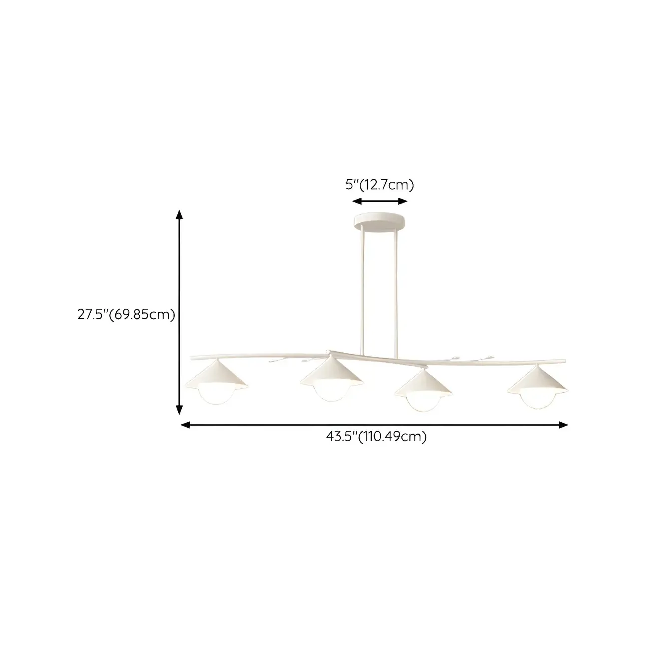 Sleek Modern White Metal Island Pendant Light Image - 15