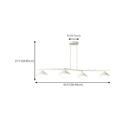 Sleek Modern White Metal Island Pendant Light Image - 15