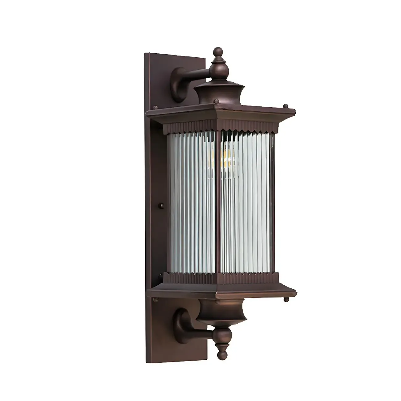 Modern Black Geometric Glass Shade Outdoor Wall Light Image - 5