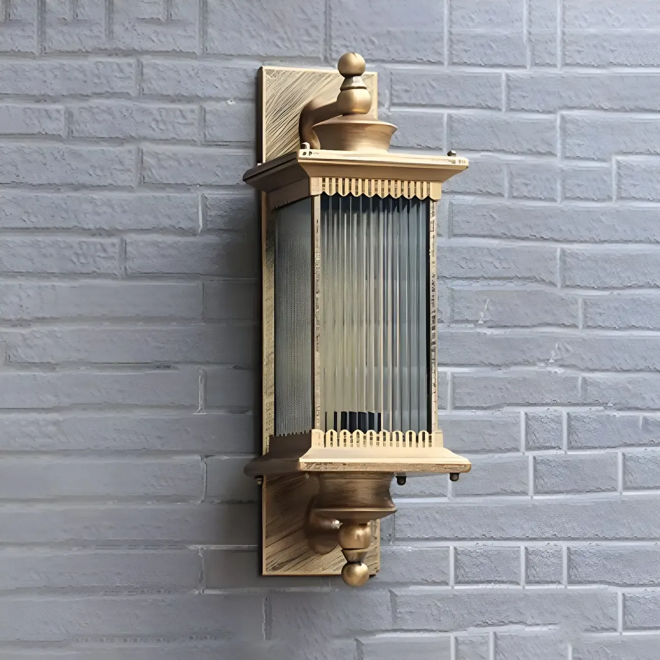 Modern Black Geometric Glass Shade Outdoor Wall Light - HomeyFad