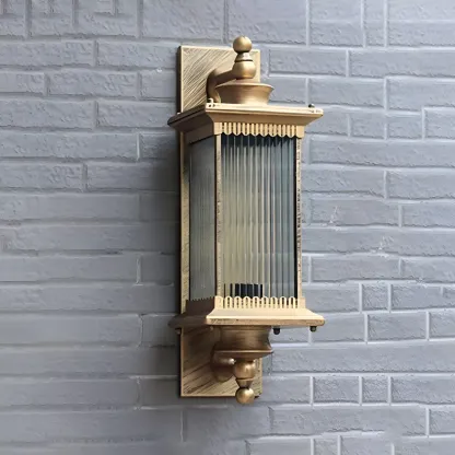 Modern Black Geometric Glass Shade Outdoor Wall Light Image - 7