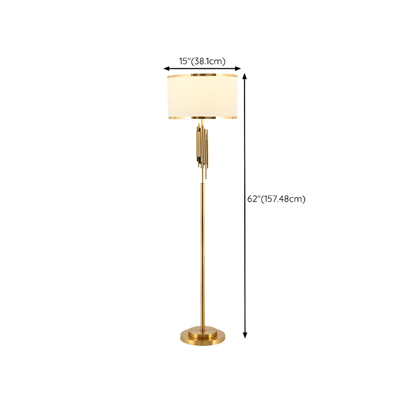 Contemporary Gold Standing Floor Lamp for Living Room #size