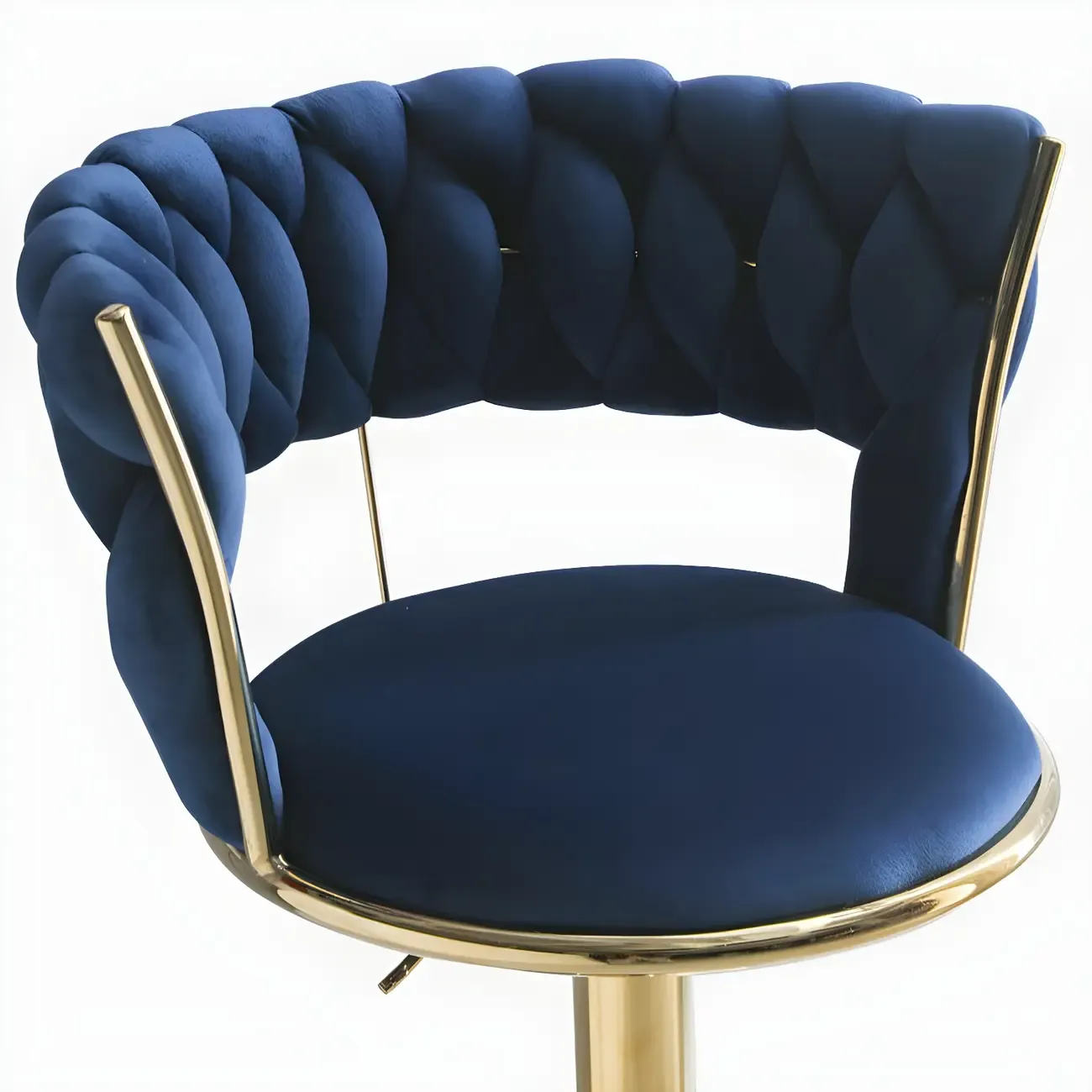 Luxurious Velvet Adjustable Bar Stools with Backrest for Home Bar Image - 12