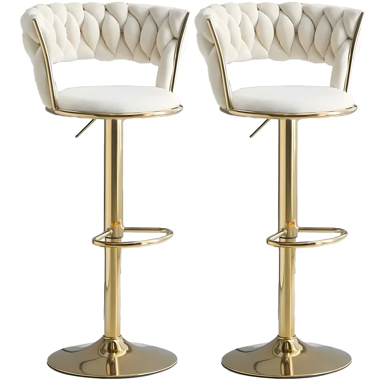 Luxurious Velvet Adjustable Bar Stools with Backrest for Home Bar Image - 14 | homeyfad