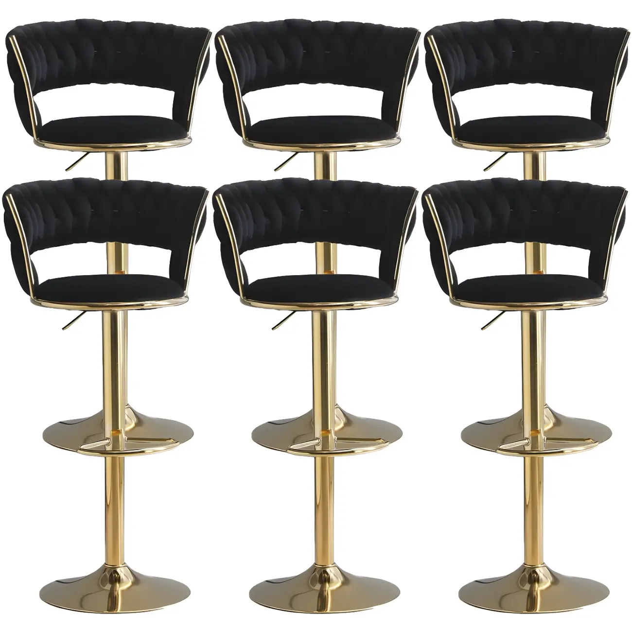 Luxurious Velvet Adjustable Bar Stools with Backrest for Home Bar Image - 29 | homeyfad