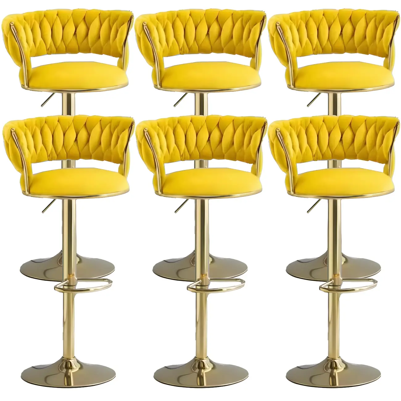 Luxurious Velvet Adjustable Bar Stools with Backrest for Home Bar Image - 32 | homeyfad