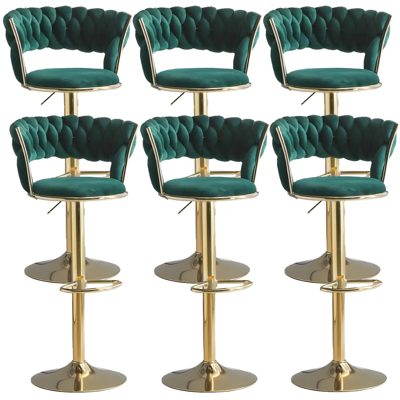 Luxurious Velvet Adjustable Bar Stools with Backrest for Home Bar Image - 34 | homeyfad