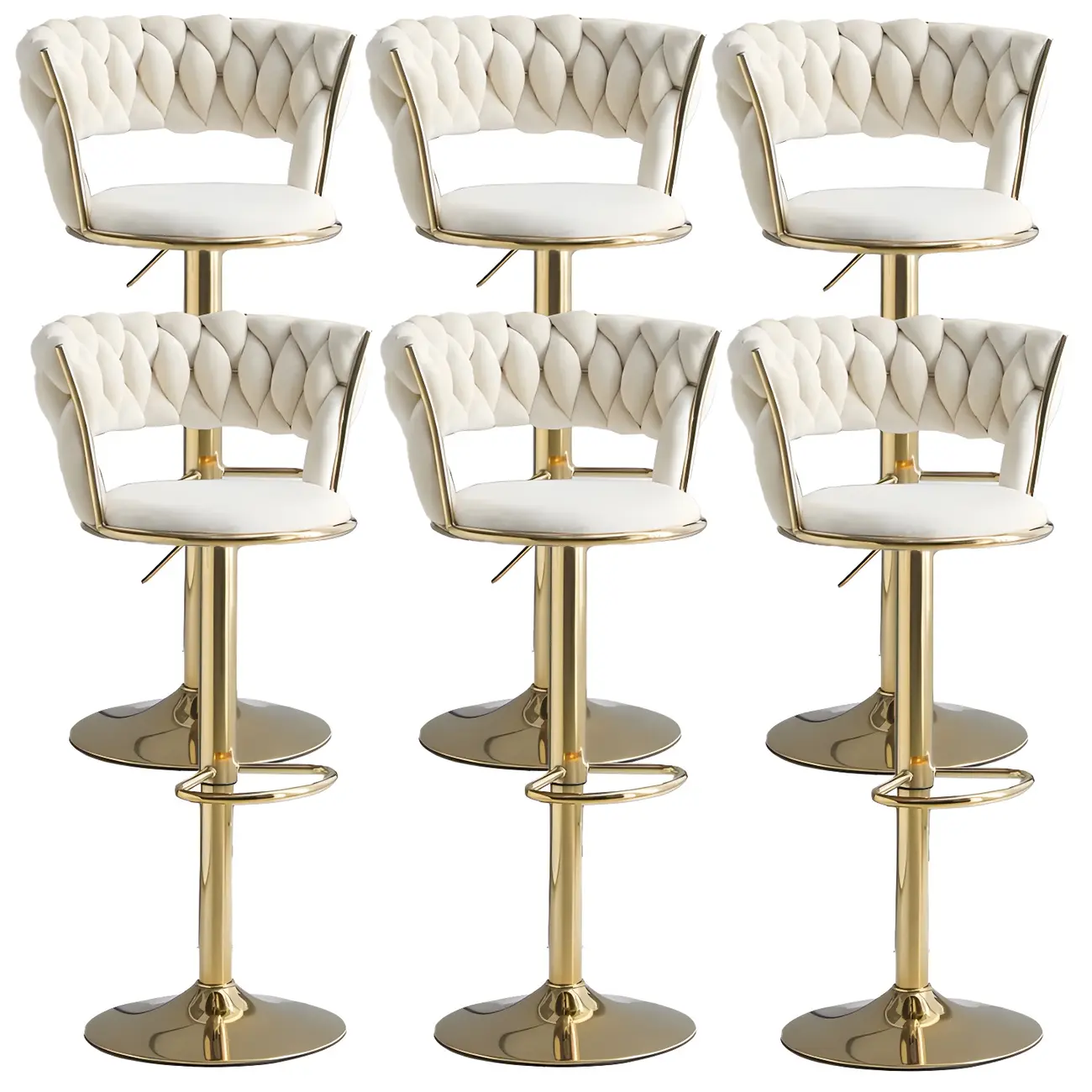 Luxurious Velvet Adjustable Bar Stools with Backrest for Home Bar Image - 35 | homeyfad