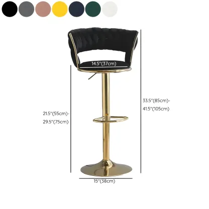 Luxurious Velvet Adjustable Bar Stools with Backrest for Home Bar #size