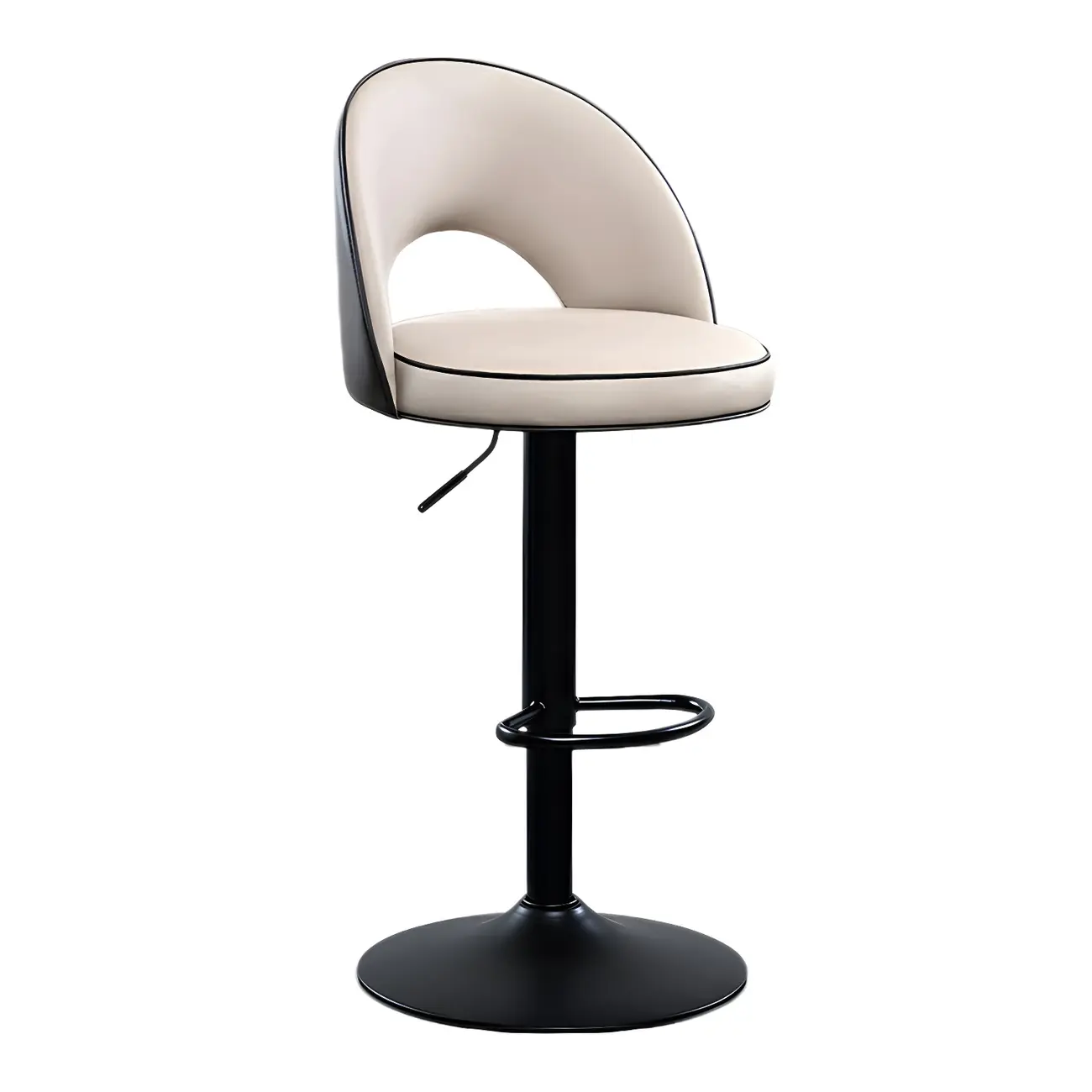 Minimalist Leather Adjustable Bar Stools with Upholstered Seat Image - 16 | homeyfad