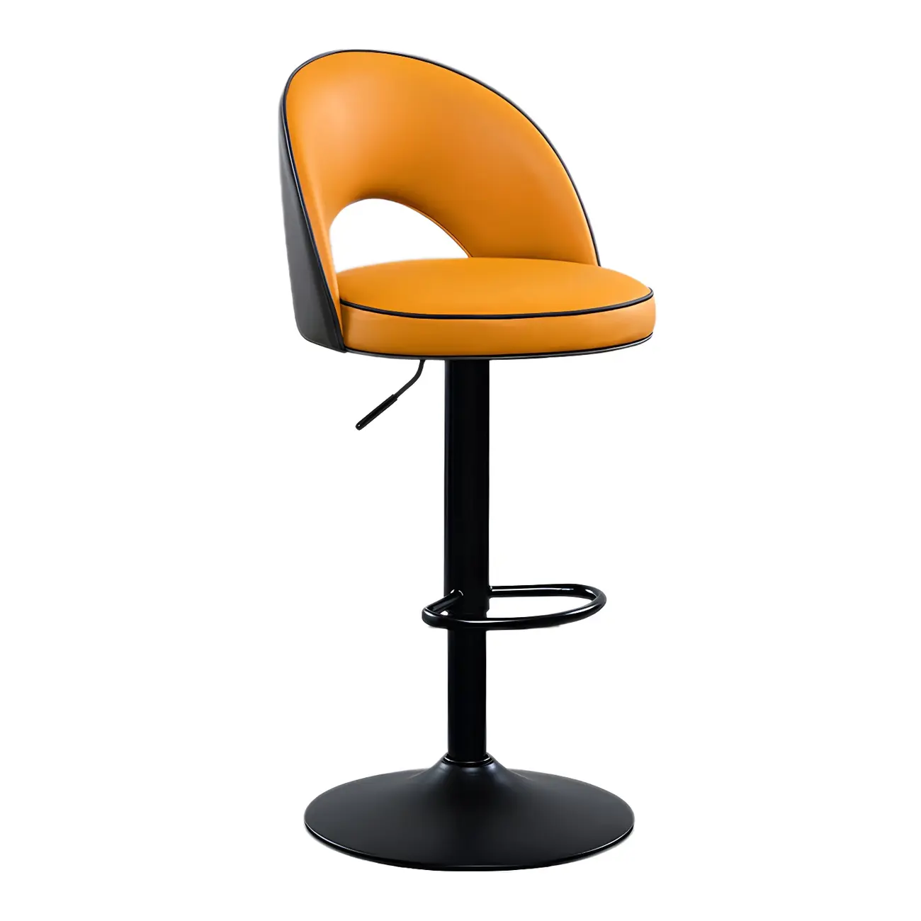 Minimalist Leather Adjustable Bar Stools with Upholstered Seat Image - 18 | homeyfad