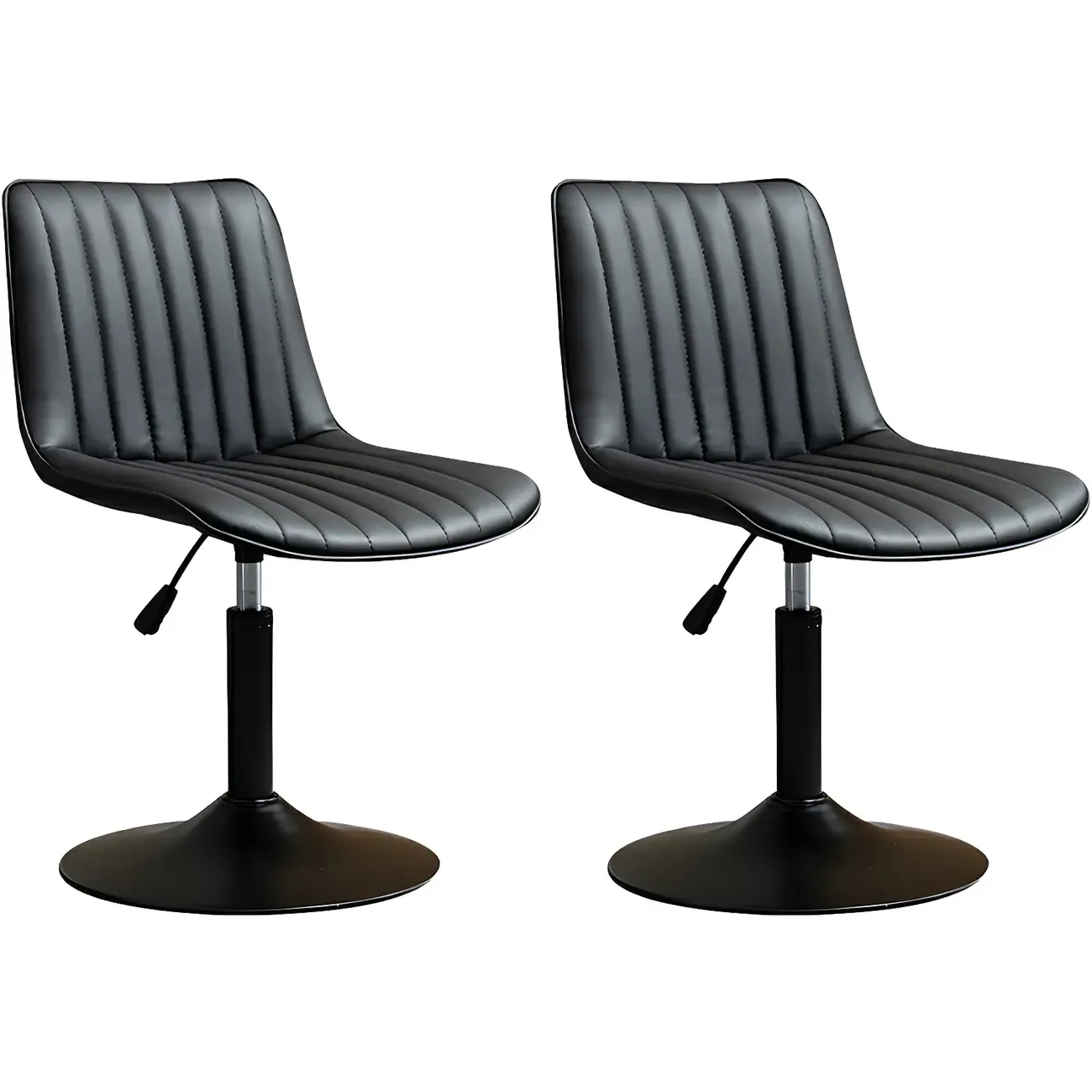 Stylish Leather Upholstered Bar Stools with Footrest for Home Bar Image - 5