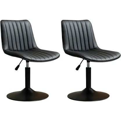 Stylish Leather Upholstered Bar Stools with Footrest for Home Bar Image - 5