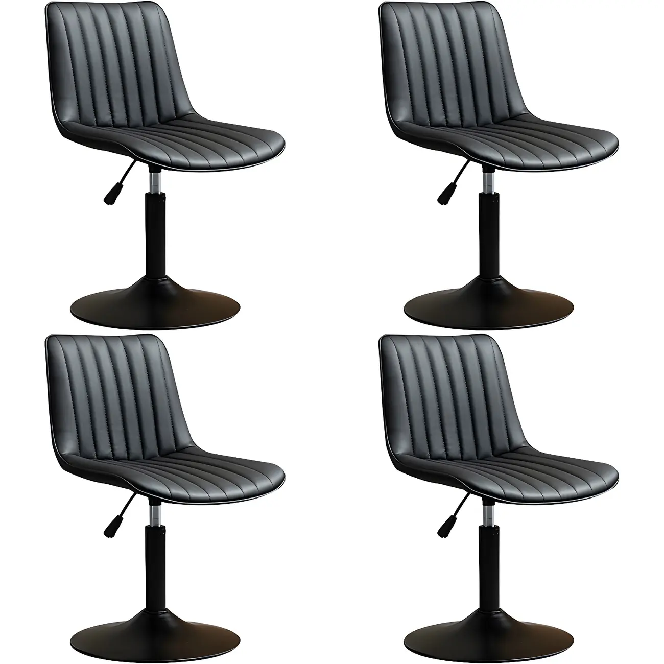 Stylish Leather Upholstered Bar Stools with Footrest for Home Bar Image - 6 | homeyfad