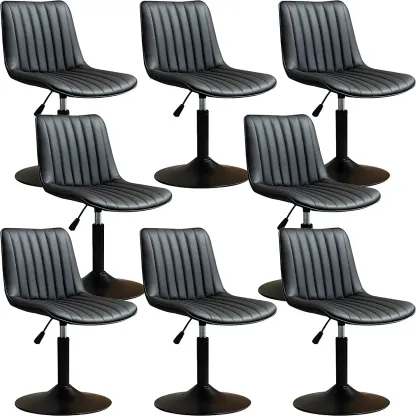 Stylish Leather Upholstered Bar Stools with Footrest for Home Bar Image - 10