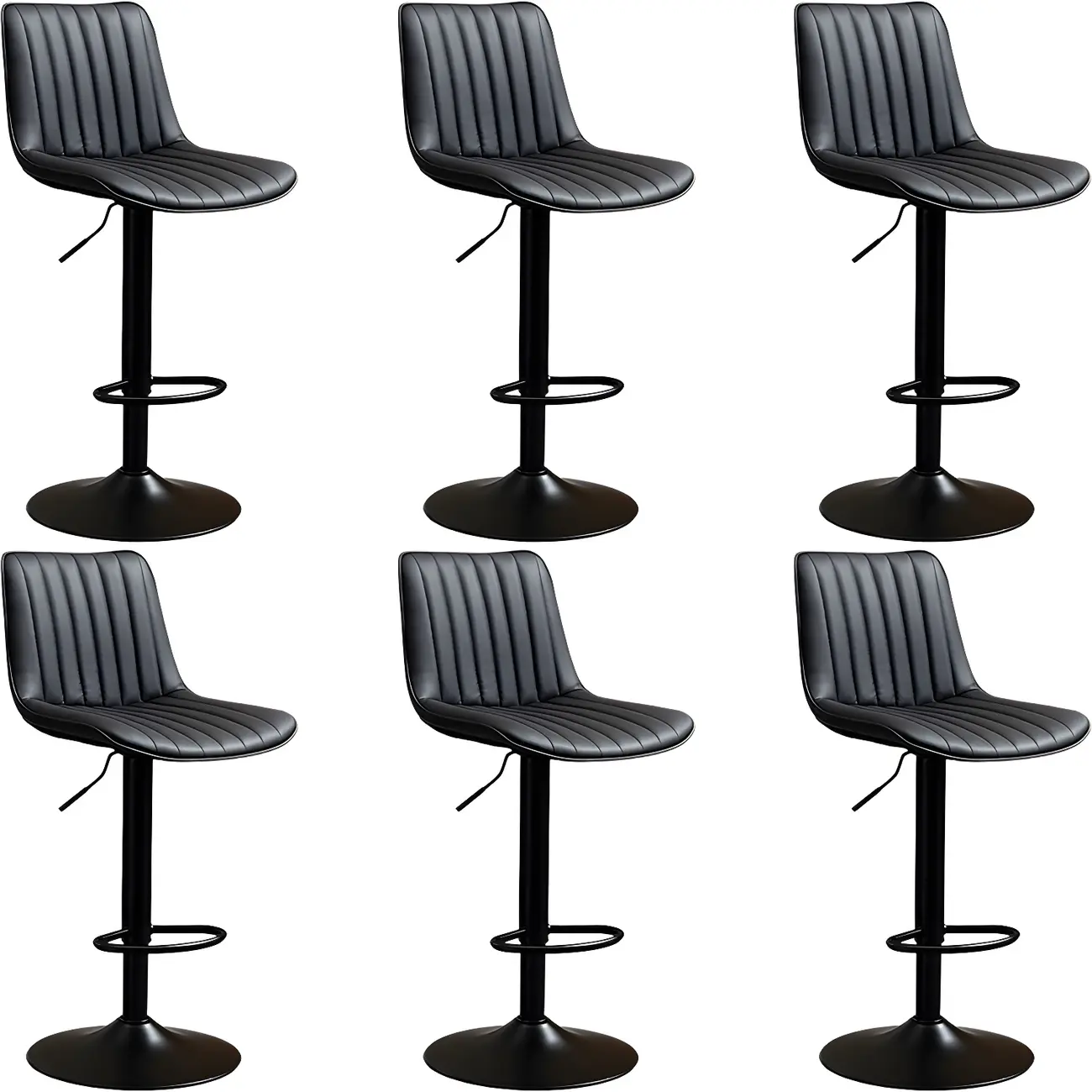 Stylish Leather Upholstered Bar Stools with Footrest for Home Bar Image - 17 | homeyfad
