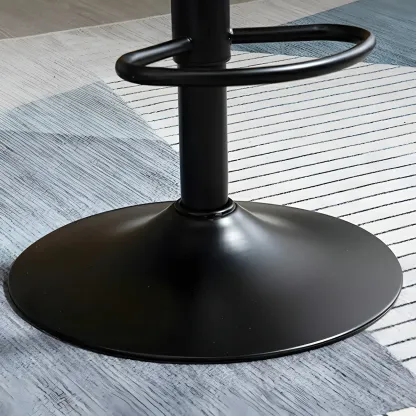 Stylish Leather Upholstered Bar Stools with Footrest for Home Bar Image - 18