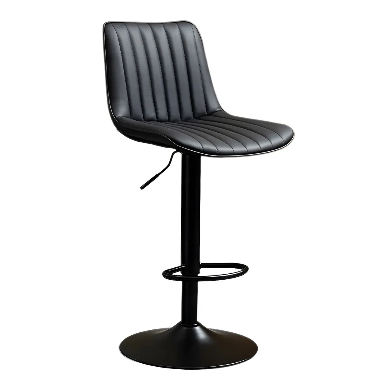 Stylish Leather Upholstered Bar Stools with Footrest for Home Bar Image - 19
