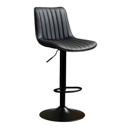 Stylish Leather Upholstered Bar Stools with Footrest for Home Bar Image - 19