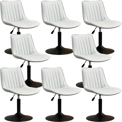Stylish Leather Upholstered Bar Stools with Footrest for Home Bar Image - 29