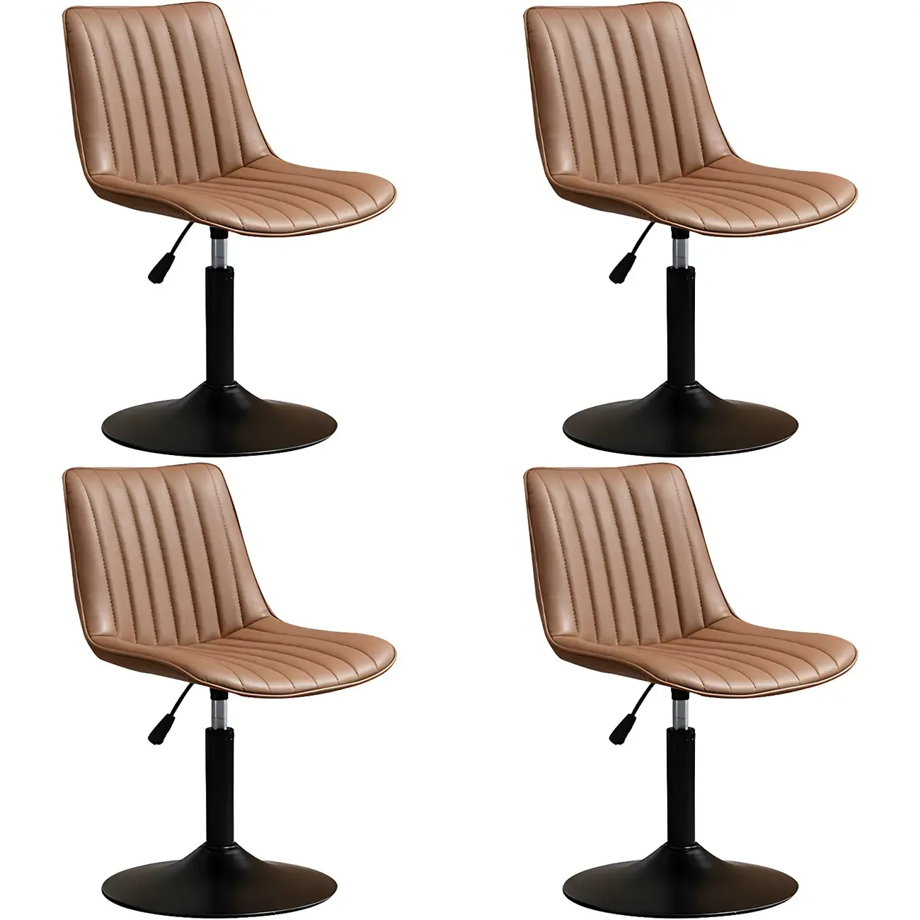 Stylish Leather Upholstered Bar Stools with Footrest for Home Bar Image - 43