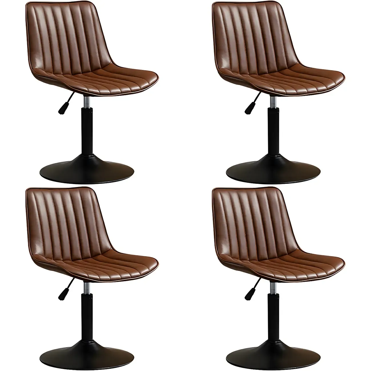 Stylish Leather Upholstered Bar Stools with Footrest for Home Bar Image - 48