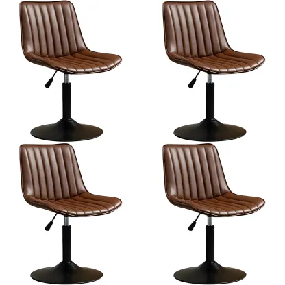 Stylish Leather Upholstered Bar Stools with Footrest for Home Bar Image - 48