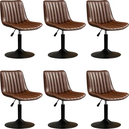 Stylish Leather Upholstered Bar Stools with Footrest for Home Bar Image - 49