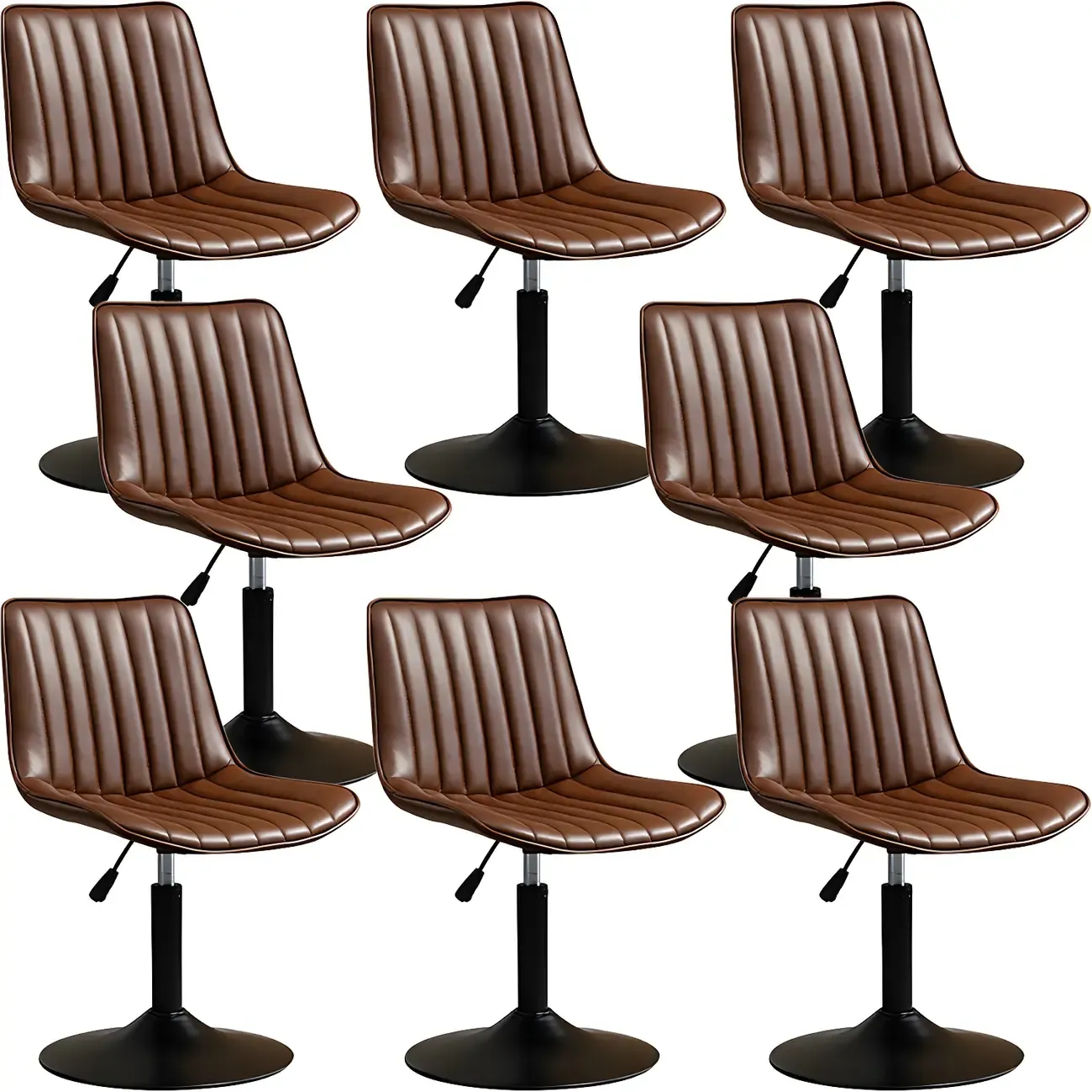 Stylish Leather Upholstered Bar Stools with Footrest for Home Bar Image - 50