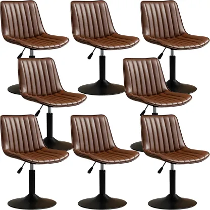Stylish Leather Upholstered Bar Stools with Footrest for Home Bar Image - 50