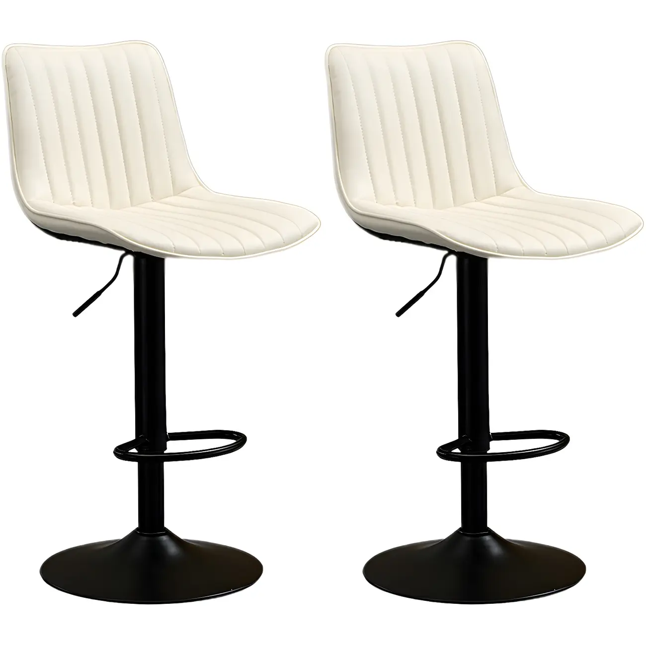 Stylish Leather Upholstered Bar Stools with Footrest for Home Bar Image - 52 | homeyfad