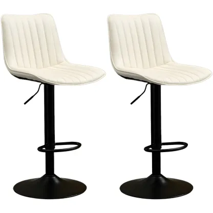 Stylish Leather Upholstered Bar Stools with Footrest for Home Bar Image - 52