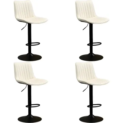 Stylish Leather Upholstered Bar Stools with Footrest for Home Bar Image - 53