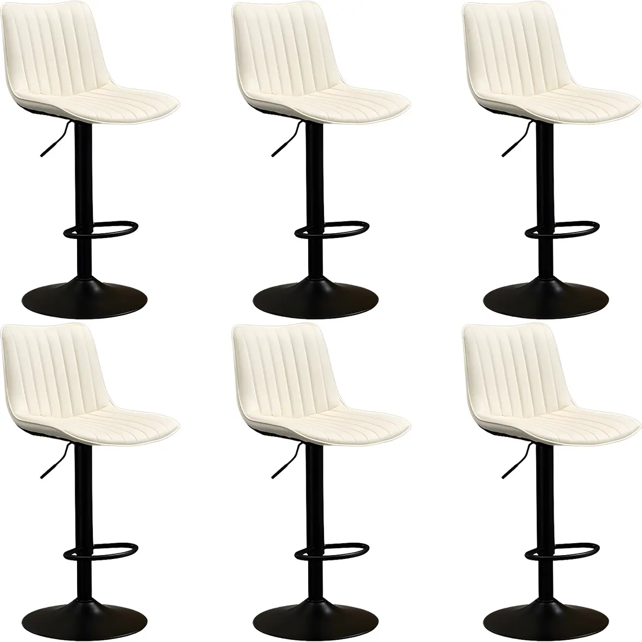 Stylish Leather Upholstered Bar Stools with Footrest for Home Bar Image - 54 | homeyfad