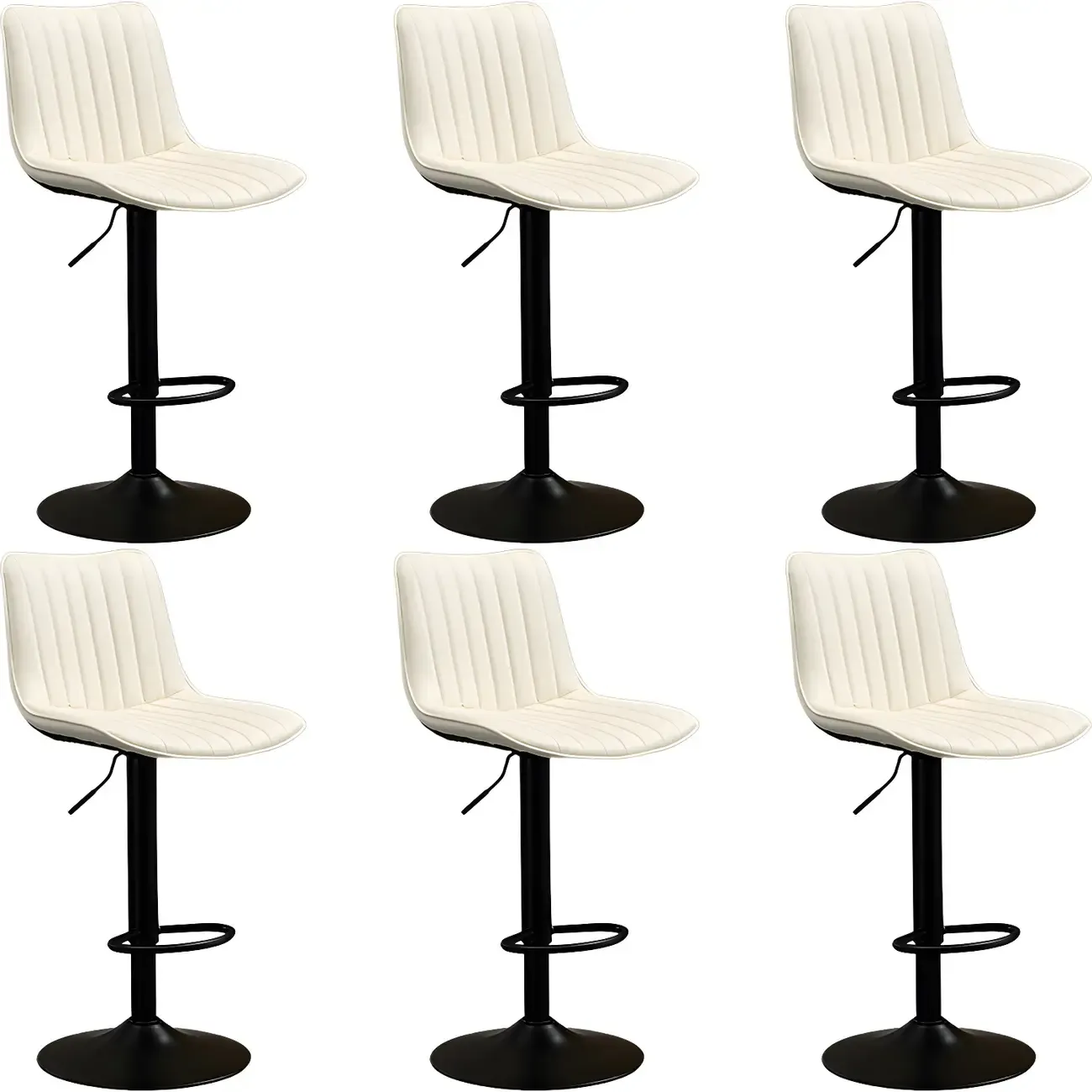 Stylish Leather Upholstered Bar Stools with Footrest for Home Bar Image - 54